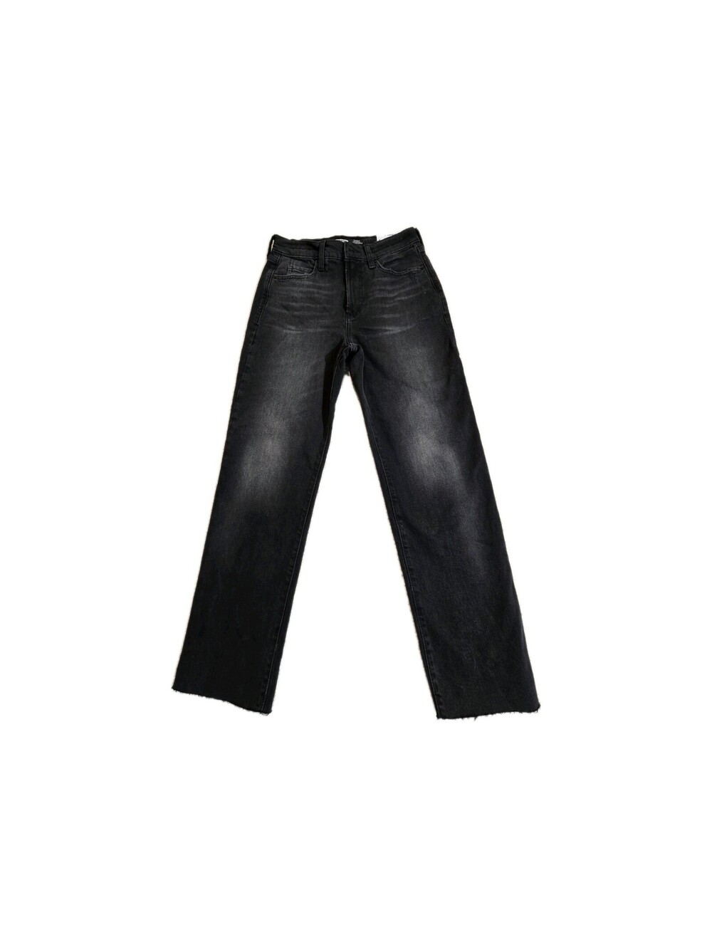 Old Navy Extra High-Waisted Sky-Hi Straight Raw-Hem Black Jeans for Women 4